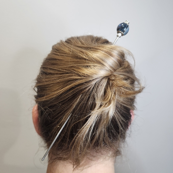 Starforge Nightcore Stainless Steel Hair Stick, Glittery Custom Length Updo Pin - Picture 4 of 6